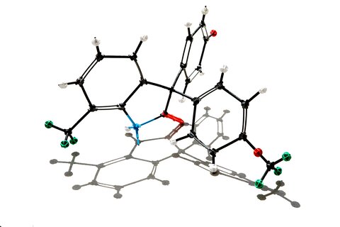 A computer-drawn image of a molecular structure on a white background