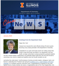 Screenshot showing upper portion of ChemNews e-newsletter