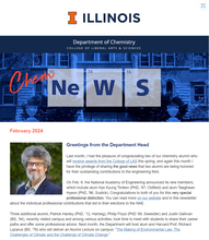 Screenshot of upper portion of the e-newsletter for Feb. 2024