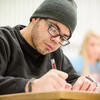 Student taking test